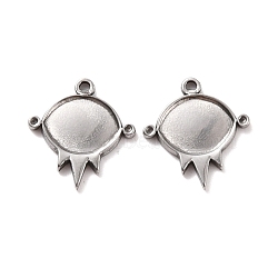 304 Stainless Steel Pendants Cabochons Settings, Eye, Stainless Steel Color, 17x16x2mm, Hole: 1mm(STAS-B024-01P)