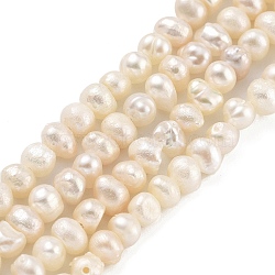 Natural Cultured Freshwater Pearl Beads Strands, Potato, Navajo White, 3~4mm, Hole: 0.5mm, about 44~53pcs/strand, 6.69~7.28 inch(17~18.5cm)(PEAR-C003-07A)