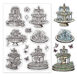 Custom PVC Plastic Clear Stamps, for DIY Scrapbooking, Photo Album Decorative, Cards Making, Fountain, 160x110x3mm(DIY-WH0448-0510)