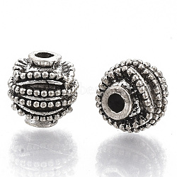 Tibetan Style Alloy Beads, Cadmium Free & Lead Free, Pine Cone, Antique Silver, 10x10mm, Hole: 2.5mm(X-TIBE-S320-101AS-LF)