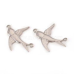 304 Stainless Steel Links, Bird, Stainless Steel Color, 17x20x1mm, Hole: 1mm(X-STAS-G229-41P)