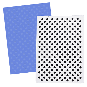 Plastic Embossing Folders, Concave-Convex Embossing Stencils, for Handcraft Photo Album Decoration, Polka Dot Pattern, 148x105x3mm