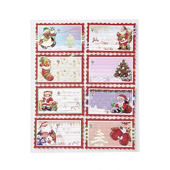 Adhesive Paper Congratulation Card, Memorial Stamp Card, with Rope, Rectangle with Wavy Edge, Mixed Color, 49.5x79.5x2mm, 8pcs/set