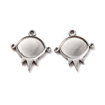 304 Stainless Steel Pendants Cabochons Settings, Eye, Stainless Steel Color, 17x16x2mm, Hole: 1mm