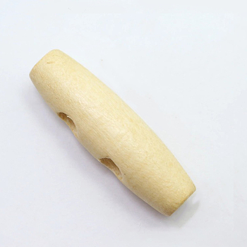 Natural Wood Buttons, Horn Toggle Buttons, 2-Hole, for Sewing Accessories, Cornsilk, 40x11mm, Hole: 6mm