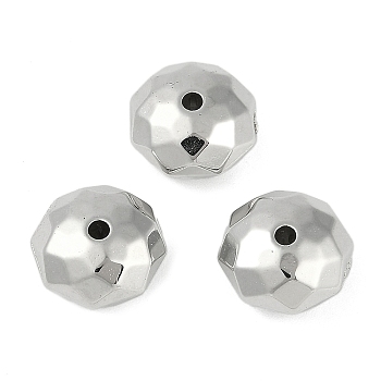 CCB Plastic Beads, Faceted, Rondelle, Platinum, 12x11mm, Hole: 1.6mm