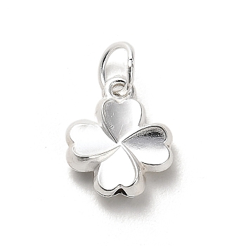 925 Sterling Silver Pendants, Clover Charms, Antique Silver, 11x9x3mm, Hole: 4mm