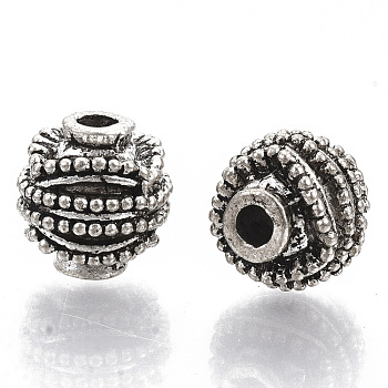 Tibetan Style Alloy Beads, Cadmium Free & Lead Free, Pine Cone, Antique Silver, 10x10mm, Hole: 2.5mm