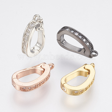 Mixed Color Clear Brass+Cubic Zirconia Clasps