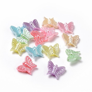 16mm Mixed Color Butterfly Acrylic Beads