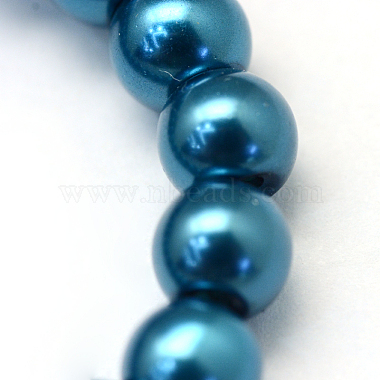 Baking Painted Pearlized Glass Pearl Round Bead Strands(X-HY-Q330-8mm-06)-3