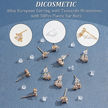 dicosmetic 12pcs boucles d'oreilles en laiton micro pavé de zircone cubique transparente(KK-DC0001-28)-4