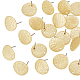 HOBBIESAY 40Pcs Iron Textured Stud Earring Finding(IFIN-HY0001-02MLG)-1