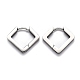 304 Stainless Steel Rhombus Huggie Hoop Earrings(STAS-J033-08P)-2