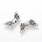 Tibetan Style Alloy Beads, Wing, Cadmium Free & Lead Free, Antique Silver, 8.5x19x3mm, Hole: 2mm, about 1060pcs/1000g(TIBEB-Q067-30AS-RS)