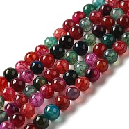 Dyed Natural Agate Beads Strands, Round, 6mm, Hole: 1mm, about 63pcs/strand, 14.9 inch(X-G-R262-6mm-1)