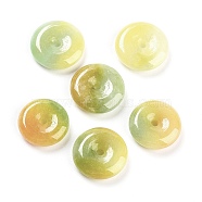 Natural Myanmar Jade/Burmese Jade Pendants, Dyed, Donut/Pi Disc Charms, 15.5~17x4~4.5mm, Hole: 2mm(G-O042-01C)