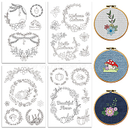 4 Sheets 11.6x8.2 Inch Stick and Stitch Embroidery Patterns, Non-woven Fabrics Water Soluble Embroidery Stabilizers, Garland, 297x210mmm(DIY-WH0455-177)