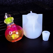 DIY Wishing Bottle Silicone Molds, Quicksand Molds, Resin Casting Molds, for UV Resin, Epoxy Resin Craft Making, Light Bulb, 5.2x4.35cm & 1.7x1.8mm, Hole: 8~23.5mm(DIY-M049-01F)