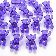 Transparent Acrylic Beads, Bear, Medium Purple, 37x28x13mm, Hole: 2.5mm, about 133pcs/500g(MACR-S373-01B-936)