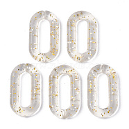 Transparent Acrylic Linking Rings, with Glitter Powder, Quick Link Connectors, For Jewelry Cable Chains Making, Oval, Beige, 20x11x3mm, Inner Diameter: 4X13.5mm, about 1200pcs/500g(TACR-T016-10C)