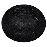 Imitation Hemp Round Fascinator Hat Base for Millinery, Black, 178x54mm(AJEW-WH0472-45B-02)