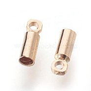 Brass Cord Ends, Light Gold, 6x2mm, Hole: 0.8mm, Inner Diameter: 1.5mm(KK-F768-04LG)