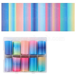 Nail Art Transfer Stickers Decals, for DIY Nail Tips Decoration of Women, Starry Sky Pattern, Mixed Color, 40mm, 1m/roll, 10rolls/box(MRMJ-R119-02)