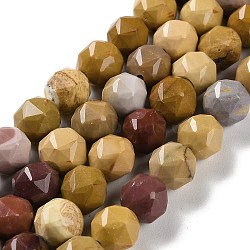 Natural Mookaite Beads Strands, Faceted, Double Hearted & Star Cut Beads, 7~8.5x7.5~8mm, Hole: 0.8~1mm, about 48~50pcs/strand, 15.16~15.55 inch(38.5~39.5cm)(G-NH0021-A13-01)