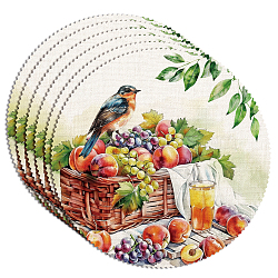 6Pcs Polyester Table Cloth, for Dining Table Decoration, Square, Bird, 380x380mm(AJEW-WH0527-005)