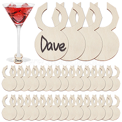80Pcs Wood Wine Glass Label Ring, Wine Glass Charms, Bisque, 54x29.5x3mm, Inner Diameter: 17mm(FIND-UN0007-79)