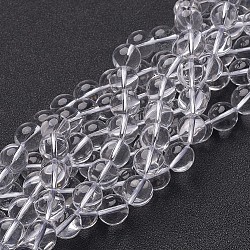 Piezo Glass Beads Strands, Imitation Crystal Beads Strands, Round, Clear, 10mm, Hole: 1mm, about 39pcs/strand, 15.5 inch(X-GSR10mmA039-1)
