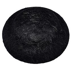 Imitation Hemp Round Fascinator Hat Base for Millinery, Black, 178x54mm(AJEW-WH0472-45B-02)