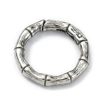 Tibetan Style 316 Surgical Stainless Steel Spring Gate Rings, Ring, Antique Silver, 21.7x3.6mm