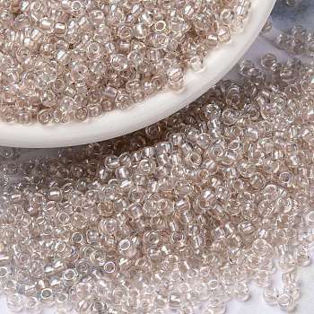 MIYUKI Round Rocailles Beads, Japanese Seed Beads, (RR3641) Fancy Lined Soft Blush, 15/0, 1.5mm, Hole: 0.7mm, about 250000pcs/pound