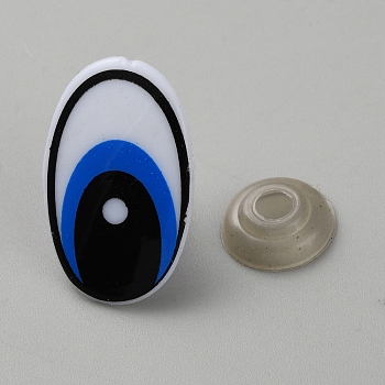 Oval Plastic Safety Craft Eye, with Spacer, for DIY Doll Toys Puppet Plush Animal Making, Royal Blue, 29x19x16mm