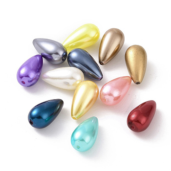 ABS Plastic Imitation Pearl Beads, Teardrop, Mixed Color, 22.5x12mm, Hole: 1.8mm