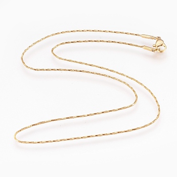 304 Stainless Steel Snake Chain Necklaces, with Lobster Claw Clasps, Golden, 16.5~16.7 inch(42~42.5cm), 1mm