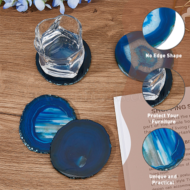 Dyed & Heated Natural Agate Slice Cup Mats(DJEW-WH0043-44B)-5