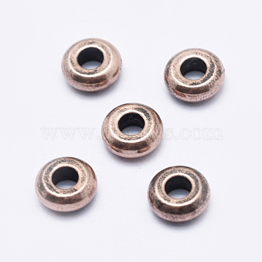 Red Copper Rondelle Brass Spacer Beads