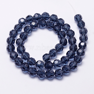 4mm SteelBlue Round Glass Beads