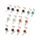 7 Pairs 7 Style Natural Mixed Gemstone Beaded Dangle Stud Earrings(EJEW-JE05058)-1