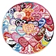 Pegatinas autoadhesivas de PVC con forma de corazón de amor de dibujos animados(STIC-PW0020-05)-3