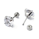 304 faux bouchons d'oreille en acier inoxydable avec strass en cristal(STAS-C089-04E-P)-2