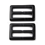 Rectangle Shape Resin Buckle Clasps, For Doll Webbing, Strapping Bags, Garment Accessories, Black, 26.5x39x3.5mm(RESI-WH0035-25A-02)