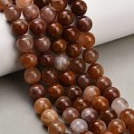 Natural Red Hematoid Quartz Beads Strands, Smooth Round, 10mm, Hole: 1mm, about 37pcs/strand, 15.20~15.43''(38.6~39.2cm)(G-G475-A01-10mm)