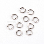 201 Stainless Steel Split Ring, Lure Tackle Connector, Fishing Accessory, Stainless Steel Color, 5x1mm, 4mm Inner Diameter(STAS-WH0026-03D)