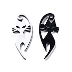 Acrylic Peandants, Cat Shape Charms, Black, 49x18x3mm, Hole: 4x3mm(OACR-E019-01)