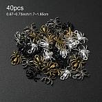 40Pcs 4 Colors Halloween Themed Alloy Pendants, Spider Charms, Mixed Color, 17~18x13.5~14x2.5~3mm, Hole: 1.8~2mm, 10pcs/color(FIND-YW0006-35)