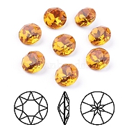 Pointed Back & Back Plated K9 Glass Rhinestone Cabochons, Grade A, Faceted, Flat Round, Sunflower, 10x5mm(RGLA-J012-10mm-292)